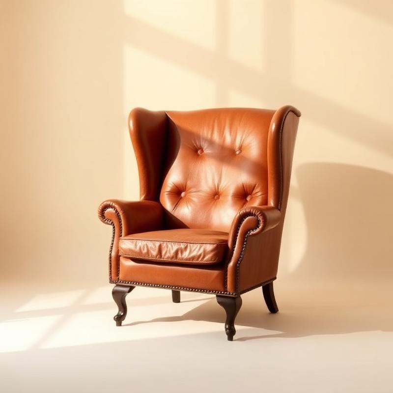 Tufted Leather Wingback